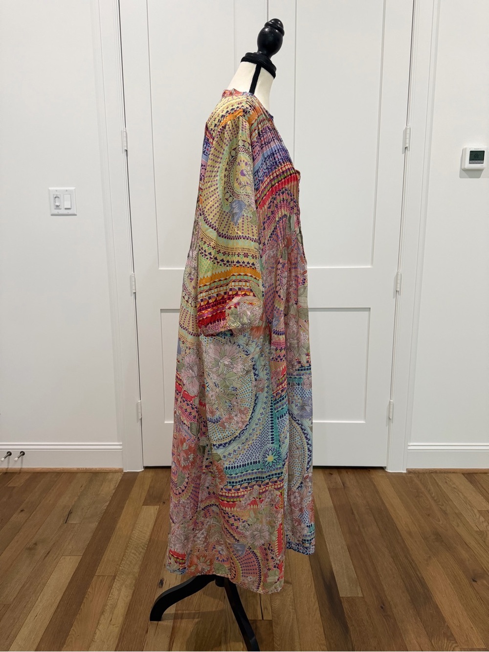 🌸 Johnny Was Britta Silk Mosaic Tile Maxi Dress XL - Picture 9 of 13